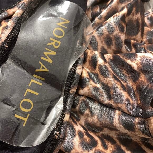 Free People Normaillot Shiny Animal Print Icon Cut Out One Piece Swimsuit Small - Picture 10 of 12